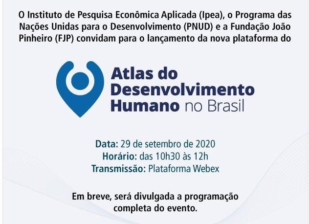 Novo Atlas De Desenvolvimento Humano Será Lançado Dia 29 De Setembro ...